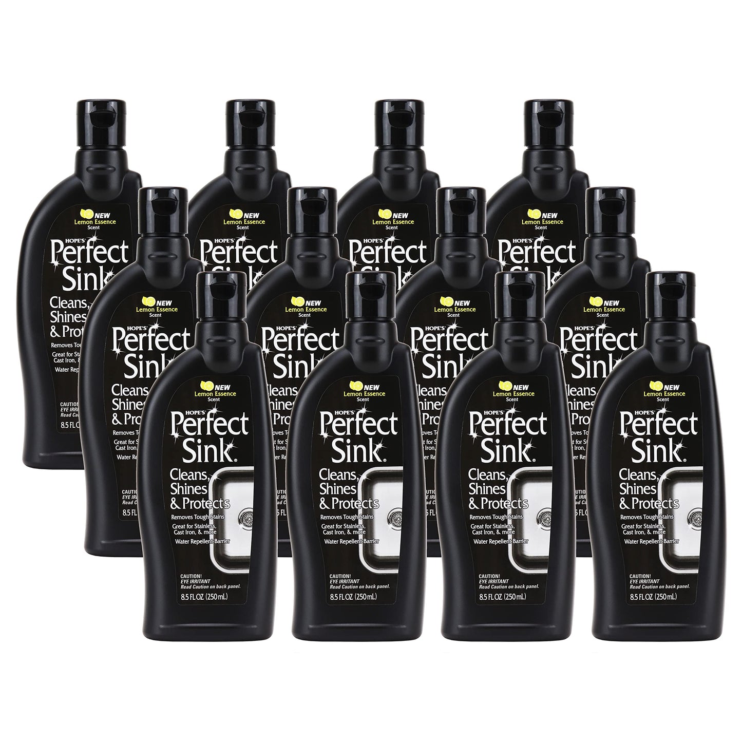 HOPE'S Perfect Sink 8.5 oz Sink Cleaner and Polish, Restorative, Water-Repellant Formula, Stain Remover, Good for Stainless Steel, Cast Iron, Porcelain, Corian, Composite, 12 Pack