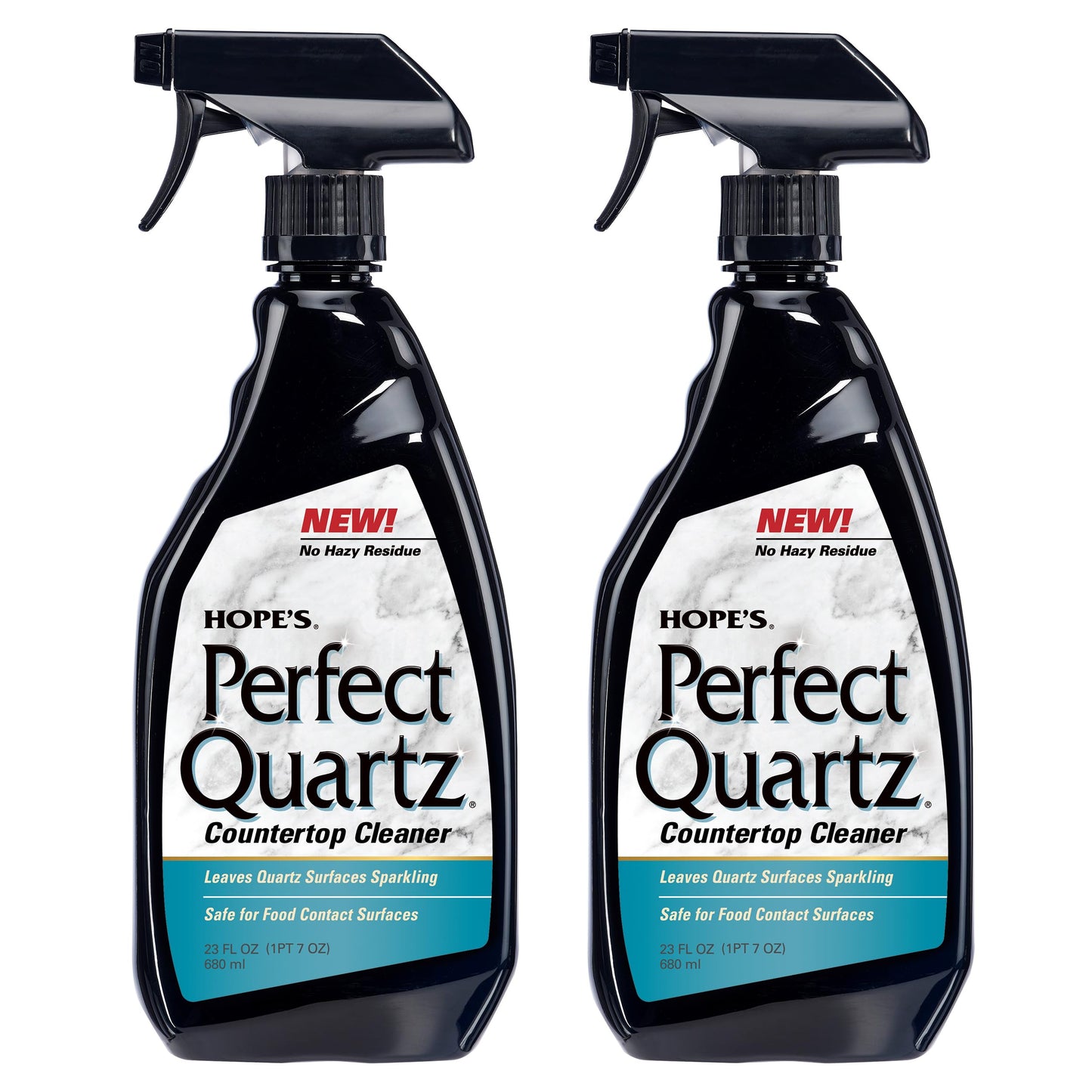 HOPE'S Perfect Quartz Countertop Cleaner, No Hazy Residue, Streak-Free, Safe on Food Contact Surfaces, Fragrance-Free, Sunscreen-Free, Counter Cleaner for All Brands of Quartz, 23 Fl Oz, Pack of 2