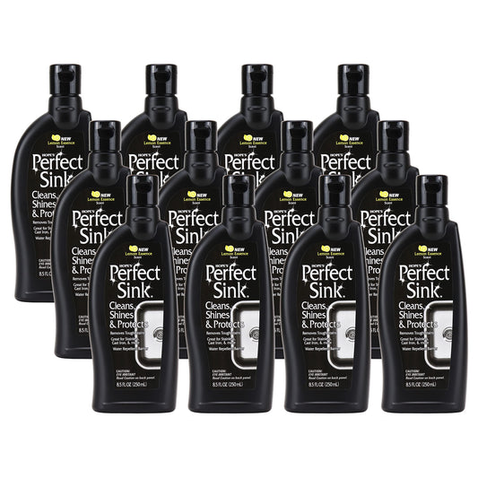 HOPE'S Perfect Sink 8.5 oz Sink Cleaner and Polish, Restorative, Water-Repellant Formula, Stain Remover, Good for Stainless Steel, Cast Iron, Porcelain, Corian, Composite, 12 Pack