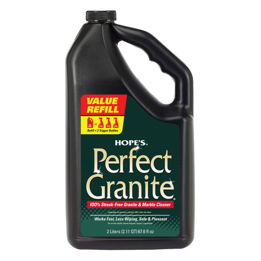 HOPE'S Perfect Granite & Marble Countertop Cleaner Refill, Stain Remover and Polish, Streak-Free, Ammonia-Free, 67.6 Ounce, Pack of 1