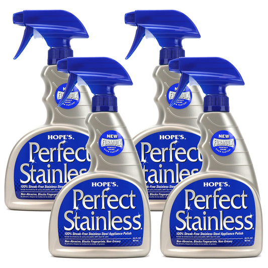 HOPE'S Perfect Stainless Steel Cleaner 22-Ounce, Streak-Free Self-Polishing Formula, Blocks Fingerprints, Pack of 4, 22 Ounce