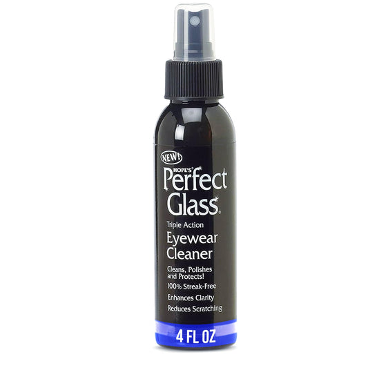 HOPE'S Perfect Glass Eyewear Cleaner - Eye Glass Cleaner for Glasses and Sunglasses - Anti Scratch and Anti Glare Lens Cleaner Spray, 4 Fl Oz, Pack of 1