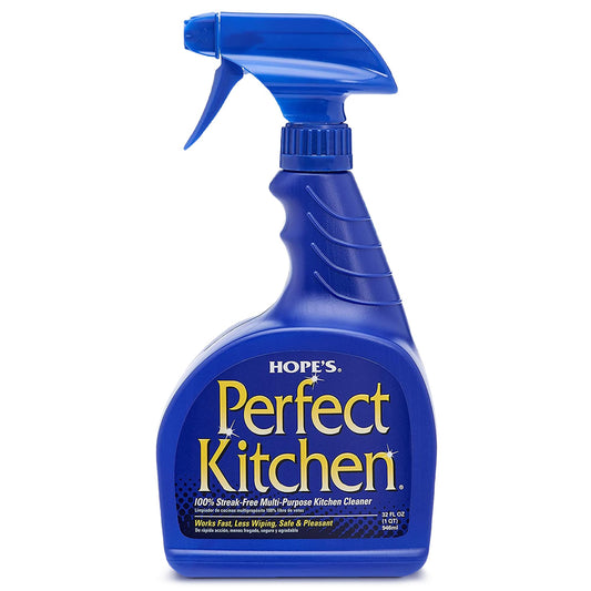 HOPE'S Perfect Kitchen Cleaner Spray - 32 Oz No-Residue All Purpose Cleaning Spray - Multisurface Degreaser for Counters, Stoves, Microwaves, and More - Pet and Home Safe - Pack of 1
