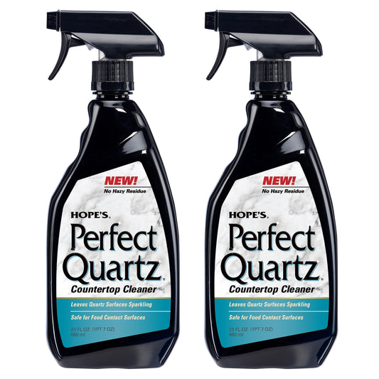 HOPE'S Perfect Quartz Countertop Cleaner, No Hazy Residue, Streak-Free, Safe on Food Contact Surfaces, Fragrance-Free, Sunscreen-Free, Counter Cleaner for All Brands of Quartz, 23 Fl Oz, Pack of 2